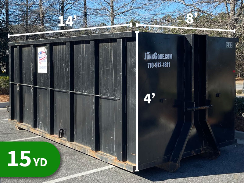 15 yard dumpster Atlanta area Junk Gone - 15 yard dumpster